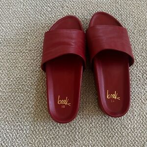 Beek Women's Red Slide Sandals